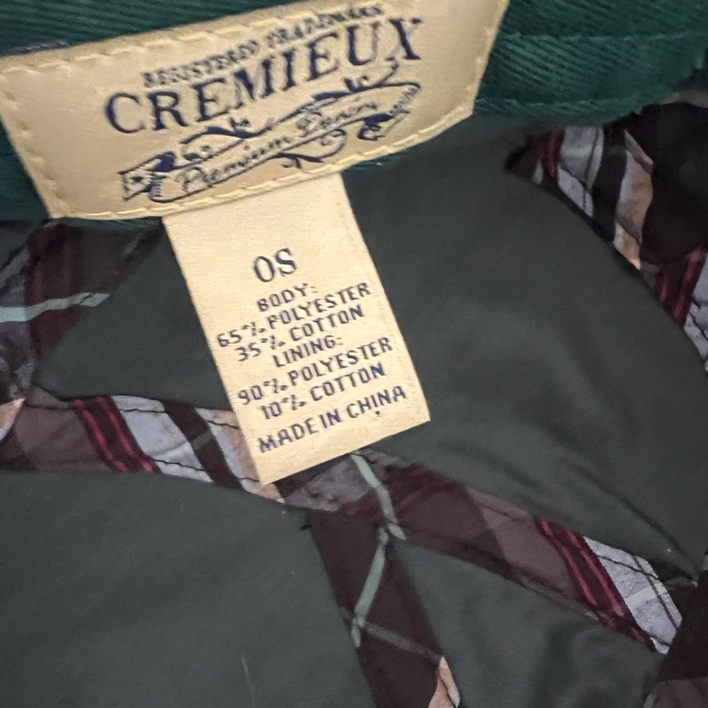 Cremieux tweed hat one size green lining band. Fully lined. - Picture 6 of 7
